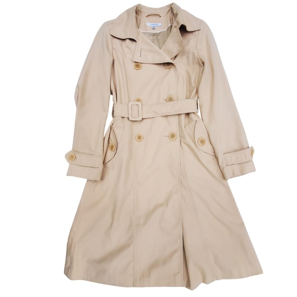 L.K. Bennett Beige Womens Trench Coat With Belt Size 6 Small